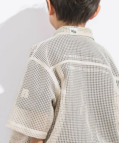 LIBERCORE par BEBE / リベルコア パル ベベ シャツ・ブラウス | ラッセルメッシュ半袖オーバーシャツ親子お揃い(110~140cm) | 詳細12