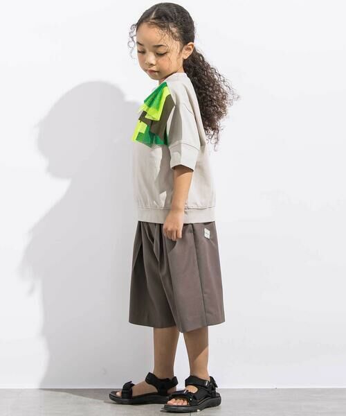 LIBERCORE par BEBE / リベルコア パル ベベ ショート・ハーフ・半端丈パンツ | サージボックスタックミモレ丈パンツ親子お揃い(110~140cm) | 詳細7