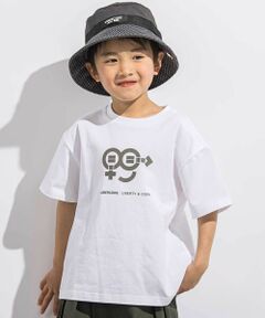 LIBERCORE par BEBE / リベルコア パル ベベ Tシャツ | ヘビーオンス天竺ラバープリント半袖Tシャツ親子お揃い(110~140cm)