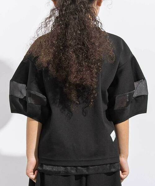 LIBERCORE par BEBE / リベルコア パル ベベ Tシャツ | ポンチシアー切り替えポワン袖Tシャツ親子お揃い(110~140cm) | 詳細10