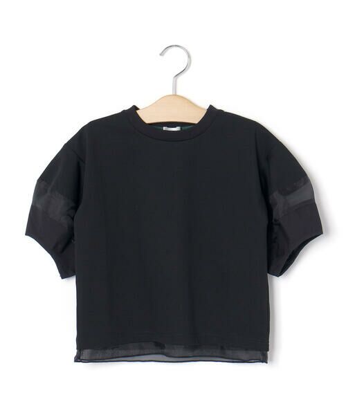 LIBERCORE par BEBE / リベルコア パル ベベ Tシャツ | ポンチシアー切り替えポワン袖Tシャツ親子お揃い(110~140cm) | 詳細14