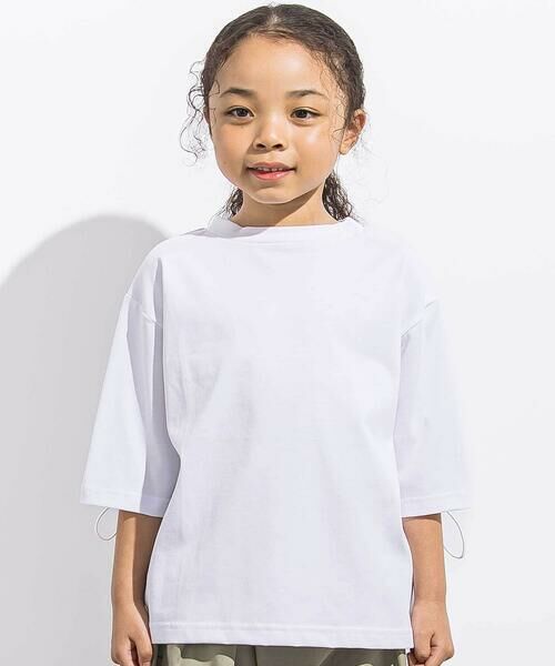 LIBERCORE par BEBE / リベルコア パル ベベ Tシャツ | 天竺リップストップ切り替えドロスト半袖Tシャツ親子お揃い(110~140cm) | 詳細3