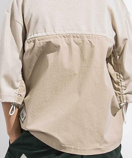 LIBERCORE par BEBE / リベルコア パル ベベ Tシャツ | 天竺リップストップ切り替えドロスト半袖Tシャツ親子お揃い(110~140cm) | 詳細16