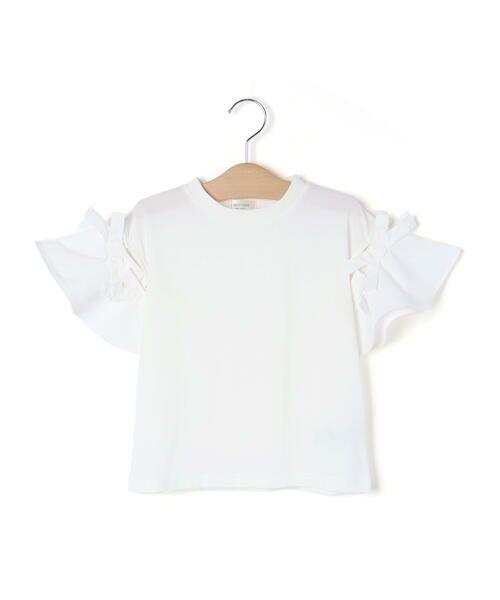 LIBERCORE par BEBE / リベルコア パル ベベ Tシャツ | リムーバブルリボンフレア袖スムースプルオーバー親子お揃い(110~140cm) | 詳細5
