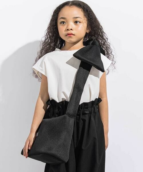 LIBERCORE par BEBE / リベルコア パル ベベ Tシャツ | リムーバブルリボンフレア袖スムースプルオーバー親子お揃い(110~140cm) | 詳細3