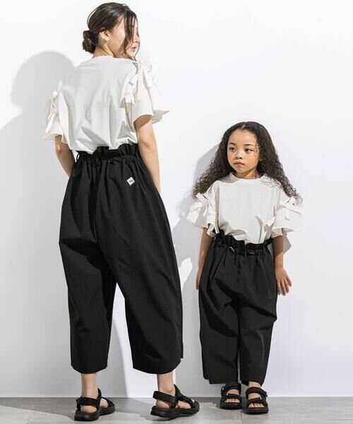 LIBERCORE par BEBE / リベルコア パル ベベ Tシャツ | リムーバブルリボンフレア袖スムースプルオーバー親子お揃い(110~140cm) | 詳細4