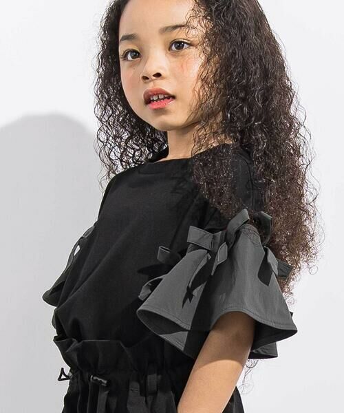LIBERCORE par BEBE / リベルコア パル ベベ Tシャツ | リムーバブルリボンフレア袖スムースプルオーバー親子お揃い(110~140cm) | 詳細16