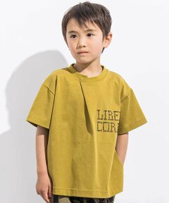 LIBERCORE par BEBE / リベルコア パル ベベ Tシャツ | フロントタックロゴプリント天竺半袖Tシャツ親子お揃い(110~140cm)