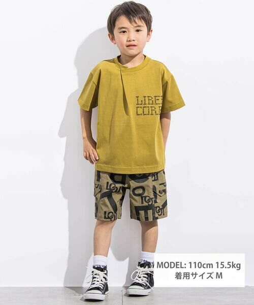 LIBERCORE par BEBE / リベルコア パル ベベ Tシャツ | フロントタックロゴプリント天竺半袖Tシャツ親子お揃い(110~140cm) | 詳細1