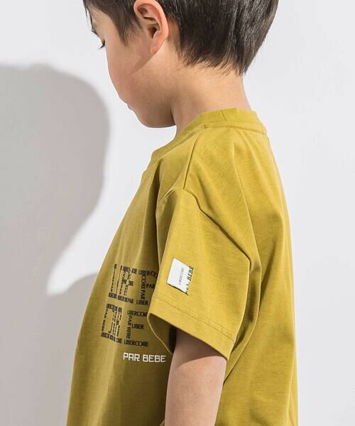 LIBERCORE par BEBE / リベルコア パル ベベ Tシャツ | フロントタックロゴプリント天竺半袖Tシャツ親子お揃い(110~140cm) | 詳細3