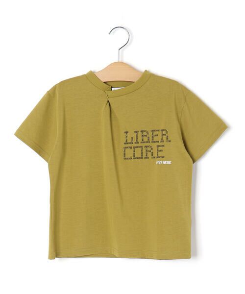 LIBERCORE par BEBE / リベルコア パル ベベ Tシャツ | フロントタックロゴプリント天竺半袖Tシャツ親子お揃い(110~140cm) | 詳細4