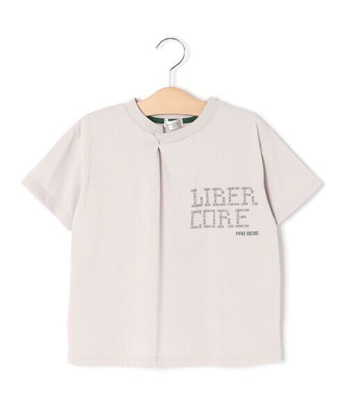 LIBERCORE par BEBE / リベルコア パル ベベ Tシャツ | フロントタックロゴプリント天竺半袖Tシャツ親子お揃い(110~140cm) | 詳細9