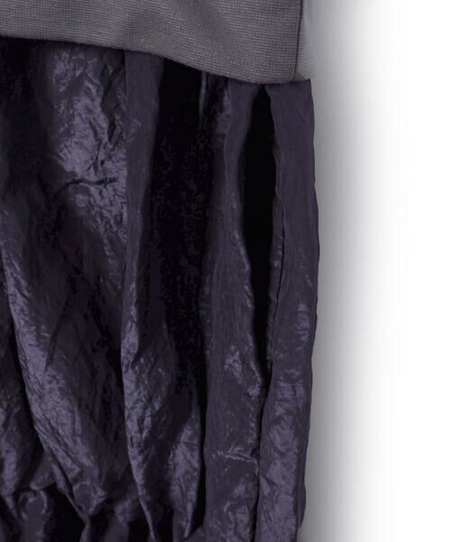 LIBERCORE par BEBE / リベルコア パル ベベ ミニ丈・ひざ丈ワンピース | (ペチコート付)ポンチ+メタリックボイルスカートドッキング半袖ワンピース親子お揃い大人(140~160cm) | 詳細19