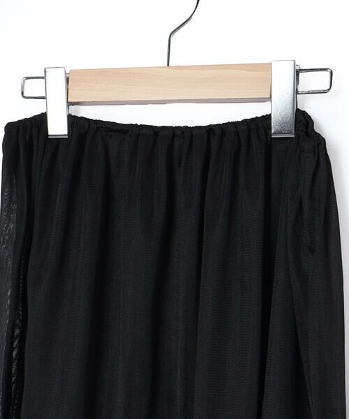 LIBERCORE par BEBE / リベルコア パル ベベ ミニ丈・ひざ丈ワンピース | (ペチコート付)ポンチ+メタリックボイルスカートドッキング半袖ワンピース親子お揃い大人(140~160cm) | 詳細24