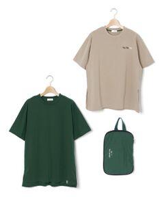 LIBERCORE par BEBE / リベルコア パル ベベ Tシャツ | 【トラベルポーチ付き】天竺スリット入りTシャツ2枚セット親子お揃い大人(140~175cm)
