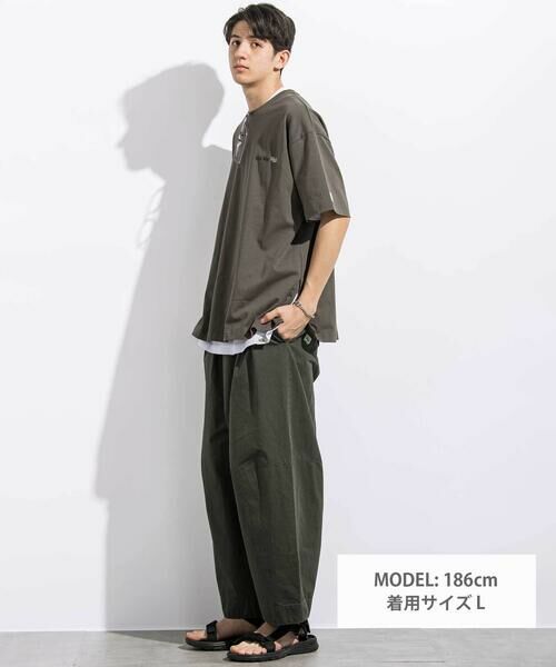 LIBERCORE par BEBE / リベルコア パル ベベ Tシャツ | 【トラベルポーチ付き】天竺スリット入りTシャツ2枚セット親子お揃い大人(140~175cm) | 詳細9