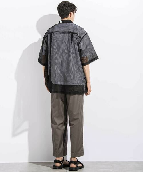 LIBERCORE par BEBE / リベルコア パル ベベ シャツ・ブラウス | ラッセルメッシュ半袖オーバーシャツ親子お揃い大人(140~175cm) | 詳細2