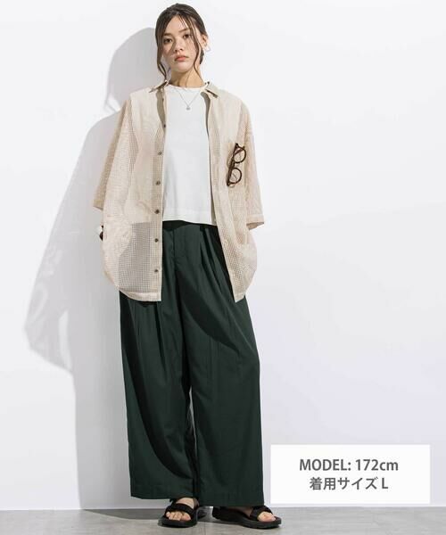 LIBERCORE par BEBE / リベルコア パル ベベ シャツ・ブラウス | ラッセルメッシュ半袖オーバーシャツ親子お揃い大人(140~175cm) | 詳細18