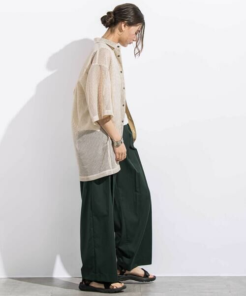 LIBERCORE par BEBE / リベルコア パル ベベ シャツ・ブラウス | ラッセルメッシュ半袖オーバーシャツ親子お揃い大人(140~175cm) | 詳細20