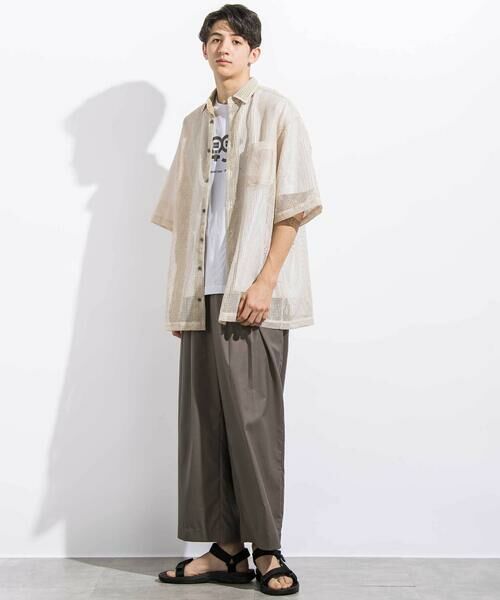 LIBERCORE par BEBE / リベルコア パル ベベ シャツ・ブラウス | ラッセルメッシュ半袖オーバーシャツ親子お揃い大人(140~175cm) | 詳細14