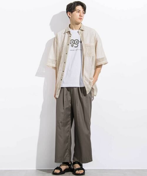 LIBERCORE par BEBE / リベルコア パル ベベ Tシャツ | ヘビーオンス天竺ラバープリント半袖Tシャツ親子お揃い大人(140~175cm) | 詳細1