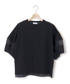 LIBERCORE par BEBE / リベルコア パル ベベ Tシャツ | ポンチシアー切り替えポワン袖Tシャツ親子お揃い大人(140~160cm)