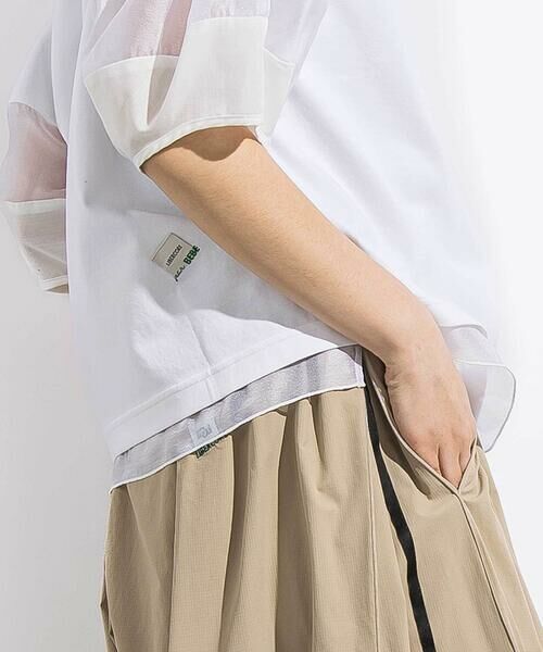 LIBERCORE par BEBE / リベルコア パル ベベ Tシャツ | ポンチシアー切り替えポワン袖Tシャツ親子お揃い大人(140~160cm) | 詳細5