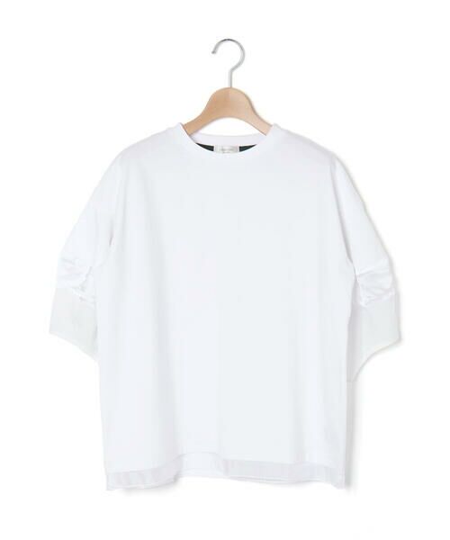 LIBERCORE par BEBE / リベルコア パル ベベ Tシャツ | ポンチシアー切り替えポワン袖Tシャツ親子お揃い大人(140~160cm) | 詳細6