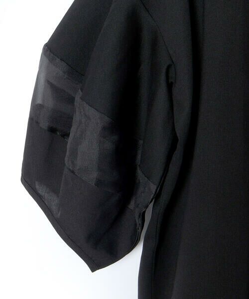 LIBERCORE par BEBE / リベルコア パル ベベ Tシャツ | ポンチシアー切り替えポワン袖Tシャツ親子お揃い大人(140~160cm) | 詳細11