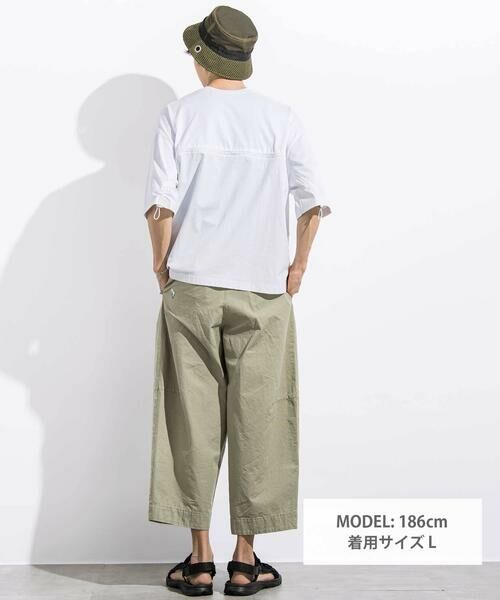 LIBERCORE par BEBE / リベルコア パル ベベ Tシャツ | 天竺リップストップ切り替えドロスト半袖Tシャツ親子お揃い大人(140~175cm) | 詳細1