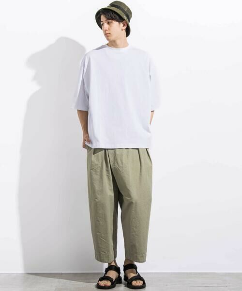 LIBERCORE par BEBE / リベルコア パル ベベ Tシャツ | 天竺リップストップ切り替えドロスト半袖Tシャツ親子お揃い大人(140~175cm) | 詳細2