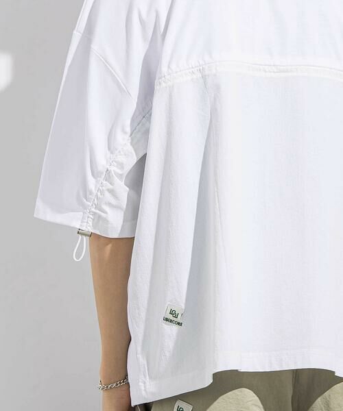 LIBERCORE par BEBE / リベルコア パル ベベ Tシャツ | 天竺リップストップ切り替えドロスト半袖Tシャツ親子お揃い大人(140~175cm) | 詳細3