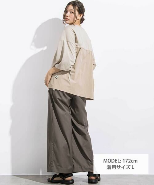 LIBERCORE par BEBE / リベルコア パル ベベ Tシャツ | 天竺リップストップ切り替えドロスト半袖Tシャツ親子お揃い大人(140~175cm) | 詳細6