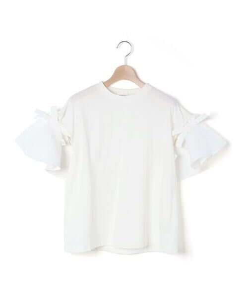 LIBERCORE par BEBE / リベルコア パル ベベ Tシャツ | リムーバブルリボンフレア袖スムース半袖Tシャツ親子お揃い大人(140~160cm) | 詳細6