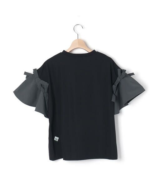LIBERCORE par BEBE / リベルコア パル ベベ Tシャツ | リムーバブルリボンフレア袖スムース半袖Tシャツ親子お揃い大人(140~160cm) | 詳細13