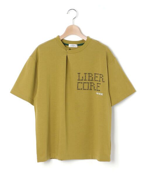 LIBERCORE par BEBE / リベルコア パル ベベ Tシャツ | フロントタックロゴプリント天竺半袖Tシャツ親子お揃い大人(140~175cm) | 詳細6