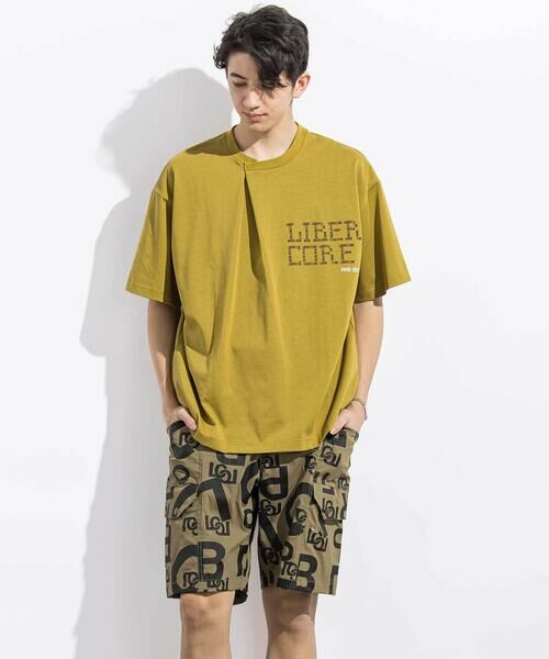 LIBERCORE par BEBE / リベルコア パル ベベ Tシャツ | フロントタックロゴプリント天竺半袖Tシャツ親子お揃い大人(140~175cm) | 詳細3