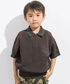 LIBERCORE par BEBE / リベルコア パル ベベ ポロシャツ | メッシュサマーコットンニットZIPポロシャツ親子お揃い(110~140cm)