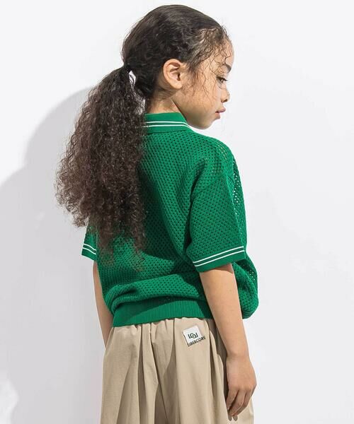 LIBERCORE par BEBE / リベルコア パル ベベ ポロシャツ | メッシュサマーコットンニットZIPポロシャツ親子お揃い(110~140cm) | 詳細3