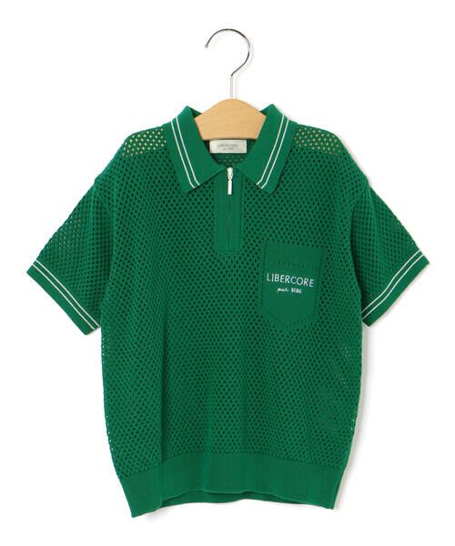 LIBERCORE par BEBE / リベルコア パル ベベ ポロシャツ | メッシュサマーコットンニットZIPポロシャツ親子お揃い(110~140cm) | 詳細4