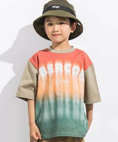 LIBERCORE par BEBE / リベルコア パル ベベ Tシャツ | ヘビーオンスグラデーショングラフィックロゴ天竺半袖Tシャツ親子お揃い(110~140cm)