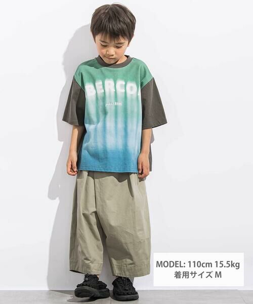 LIBERCORE par BEBE / リベルコア パル ベベ Tシャツ | ヘビーオンスグラデーショングラフィックロゴ天竺半袖Tシャツ親子お揃い(110~140cm) | 詳細1