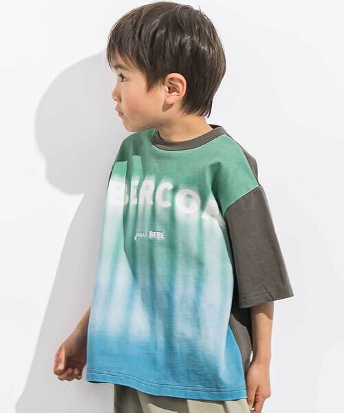 LIBERCORE par BEBE / リベルコア パル ベベ Tシャツ | ヘビーオンスグラデーショングラフィックロゴ天竺半袖Tシャツ親子お揃い(110~140cm) | 詳細2