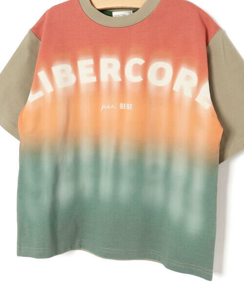 LIBERCORE par BEBE / リベルコア パル ベベ Tシャツ | ヘビーオンスグラデーショングラフィックロゴ天竺半袖Tシャツ親子お揃い(110~140cm) | 詳細13