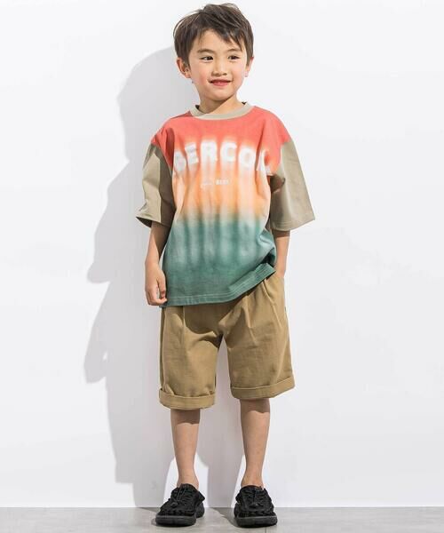 LIBERCORE par BEBE / リベルコア パル ベベ Tシャツ | ヘビーオンスグラデーショングラフィックロゴ天竺半袖Tシャツ親子お揃い(110~140cm) | 詳細6