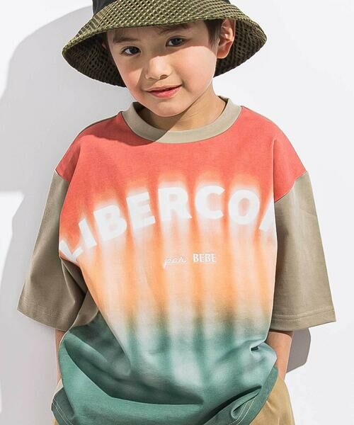 LIBERCORE par BEBE / リベルコア パル ベベ Tシャツ | ヘビーオンスグラデーショングラフィックロゴ天竺半袖Tシャツ親子お揃い(110~140cm) | 詳細8