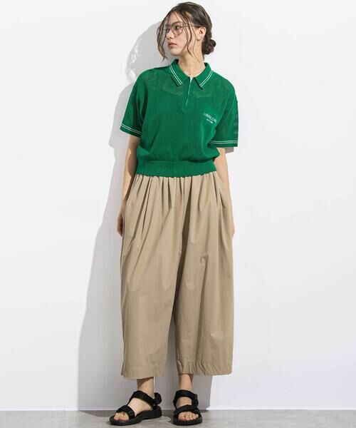 LIBERCORE par BEBE / リベルコア パル ベベ ポロシャツ | メッシュサマーコットンニットZIPポロシャツ親子お揃い大人(140~160cm) | 詳細2