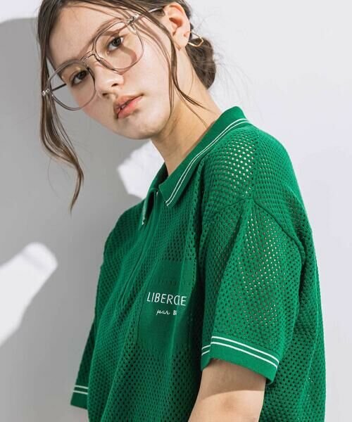 LIBERCORE par BEBE / リベルコア パル ベベ ポロシャツ | メッシュサマーコットンニットZIPポロシャツ親子お揃い大人(140~160cm) | 詳細4