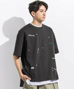 LIBERCORE par BEBE / リベルコア パル ベベ Tシャツ | ヘビーオンスパールモチーフ天竺半袖Tシャツ親子お揃い大人(140~175cm)