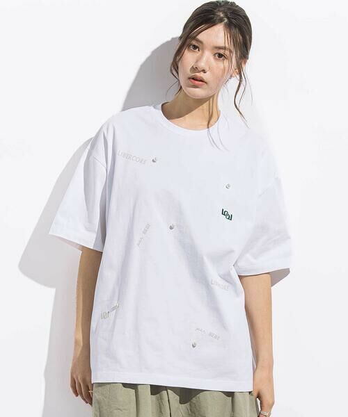 LIBERCORE par BEBE / リベルコア パル ベベ Tシャツ | ヘビーオンスパールモチーフ天竺半袖Tシャツ親子お揃い大人(140~175cm) | 詳細2